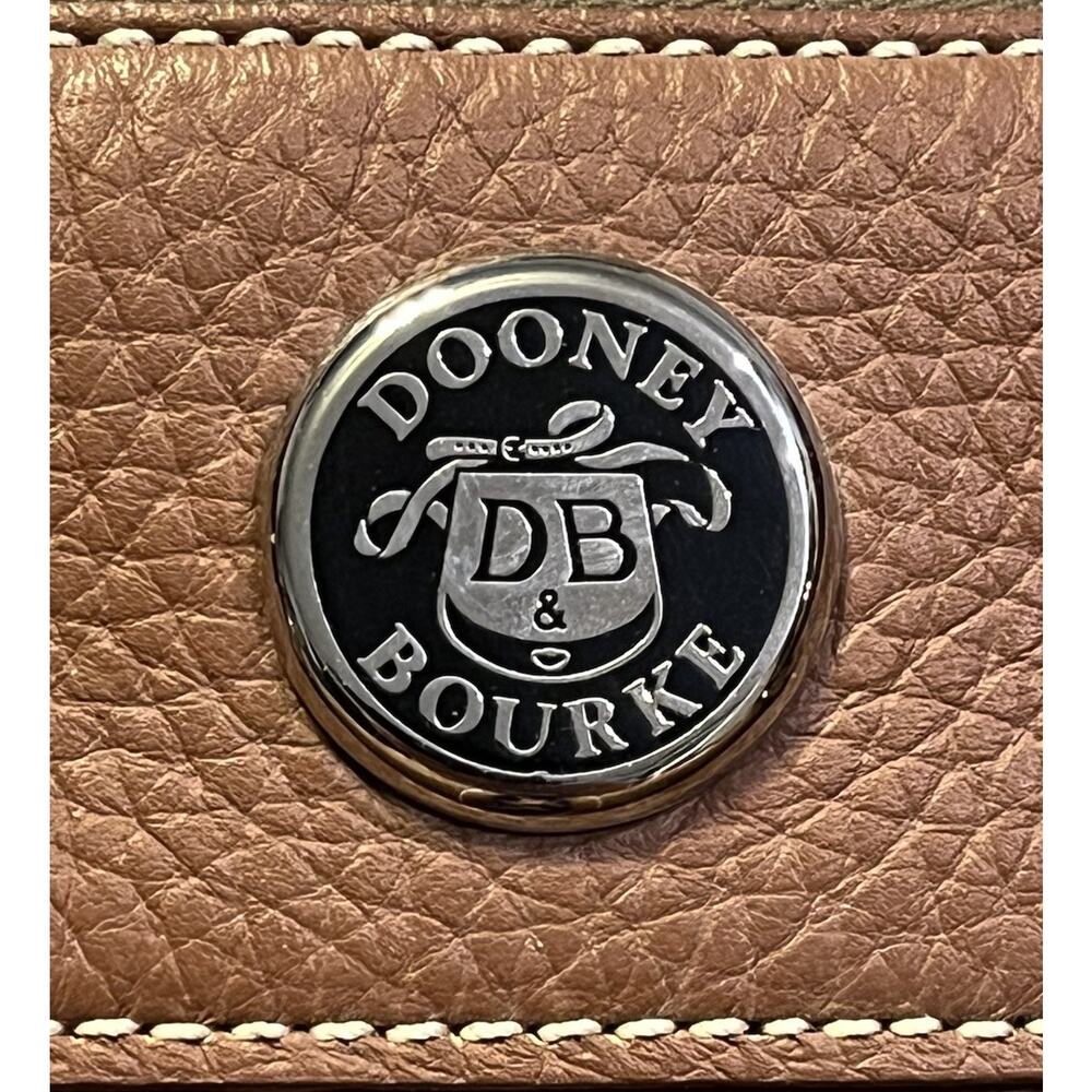 Dooney & Bourke Leather Purse/Handbag K029557 Brown/Cognac Double Pocket Tote - Picture 3 of 10